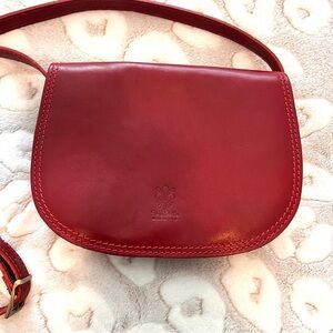 Dark crimson red Vera Pelle leather purse